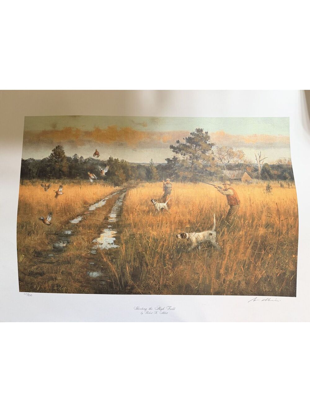 Green W Allen Signed Numbered Art Print 1991 Lake City Wild Wings Pheasant Dogs